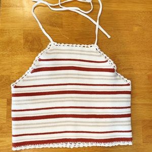 5/$25 Forever 21 Crotchet Striped Halter